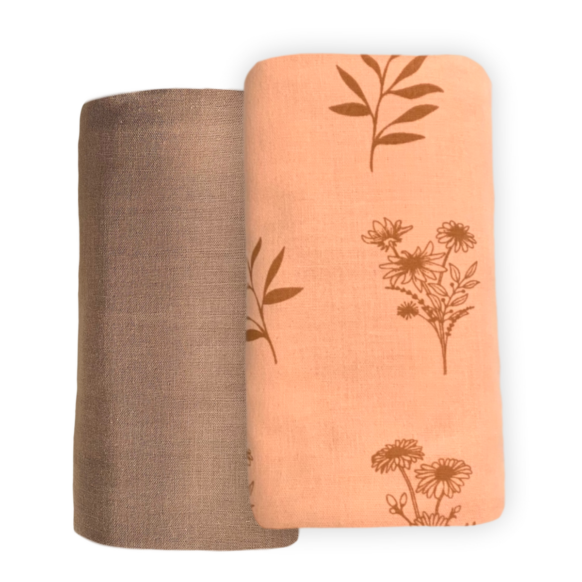 Organic Muslin Swaddle Sets (Peach/Wildflowers) LEYL&ARI