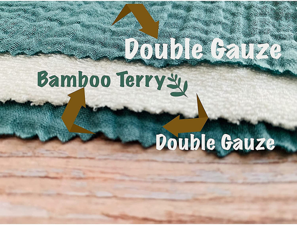 Organic Muslin/Bamboo Burp Cloth (Pacific Green) - LEYL&ARI